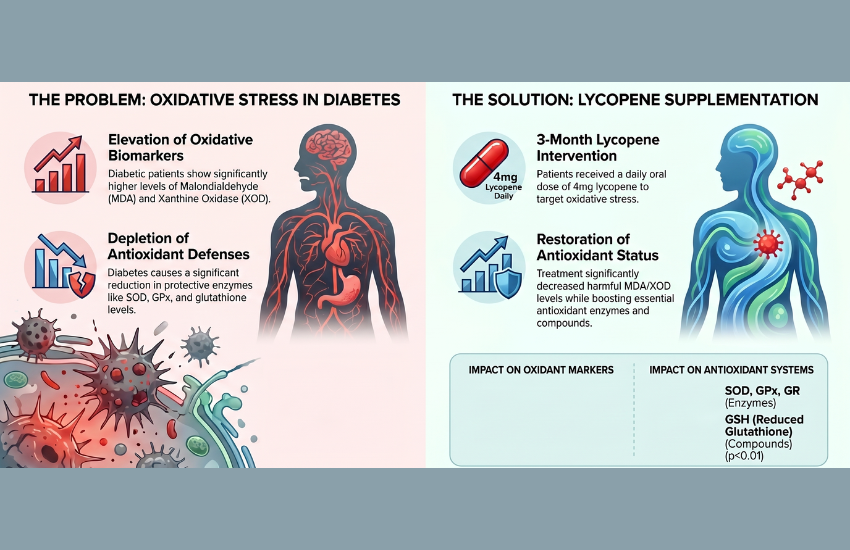 Ameliorative effect of lycopene on lipid peroxidation and certain antioxidant enzymes in diabetic patients